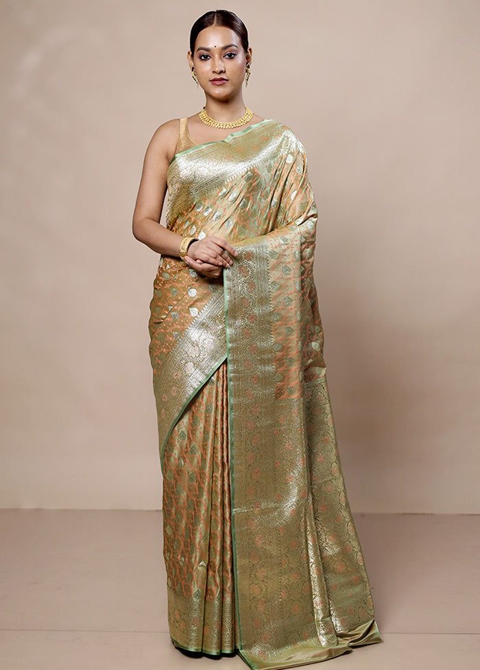 Green Tanchoi Silk Saree With Blouse Piece Amazon Online