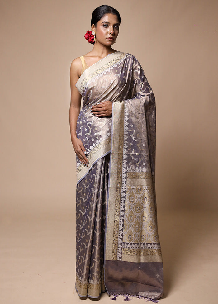 Blue Tissue Silk Saree With Blouse Piece Free Shipping Best