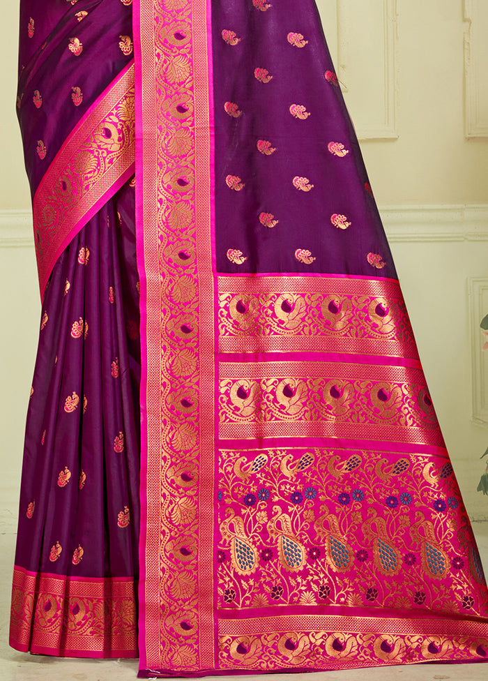 Wine Dupion Silk Saree With Blouse Piece Official Site For Sale