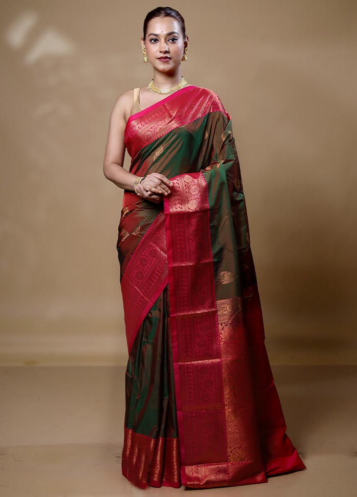 Green Kanjivaram Silk Saree With Blouse Piece Buy Cheap Cheap