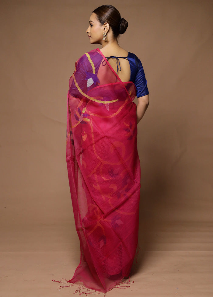 Pink Matka Silk Saree With Blouse Piece Cheap Sale Store