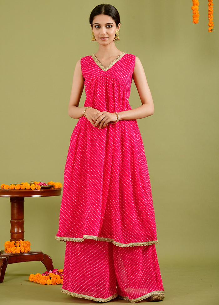 2 Pc Pink Georgette Kurti Set Cheap Best