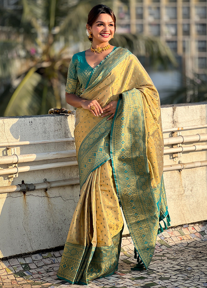 Pista Green Spun Silk Saree With Blouse Piece On Hot Sale