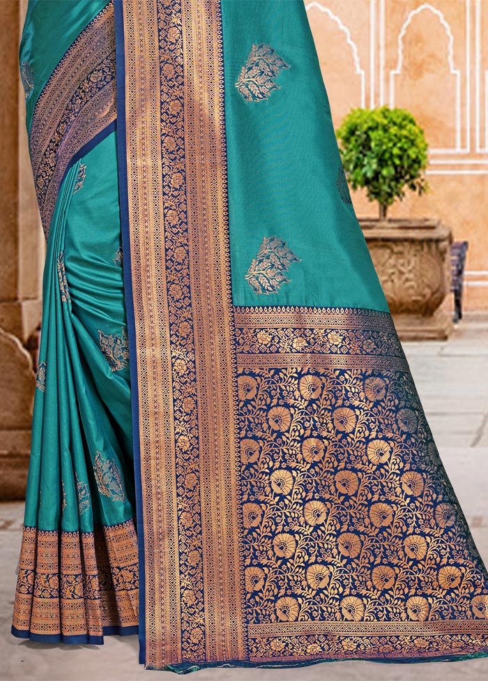 Rama Dupion Silk Saree With Blouse Piece Buy Cheap Cheap