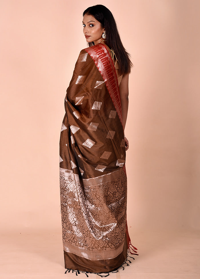 Brown Cotton Saree With Blouse Piece Shop For Sale