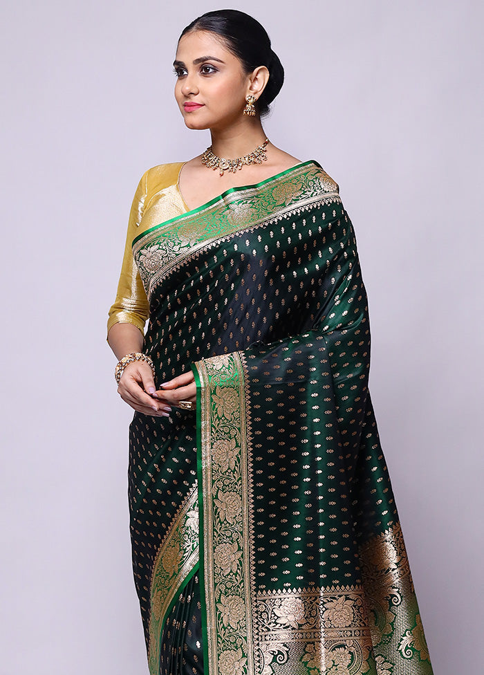 Green Banarasi Silk Saree With Blouse Piece Outlet Cheap Online