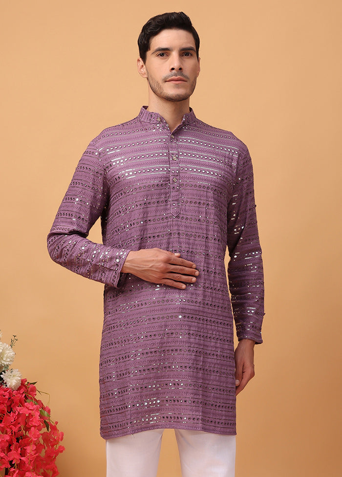 2 Pc Purple Viscose Kurta Pajama Set Buy Cheap Authentic