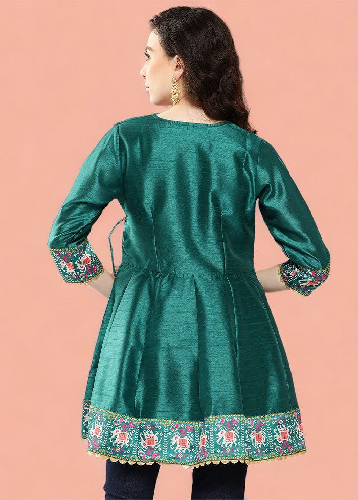 Green Readymade Silk Tunic Buy Cheap Low Shipping Fee