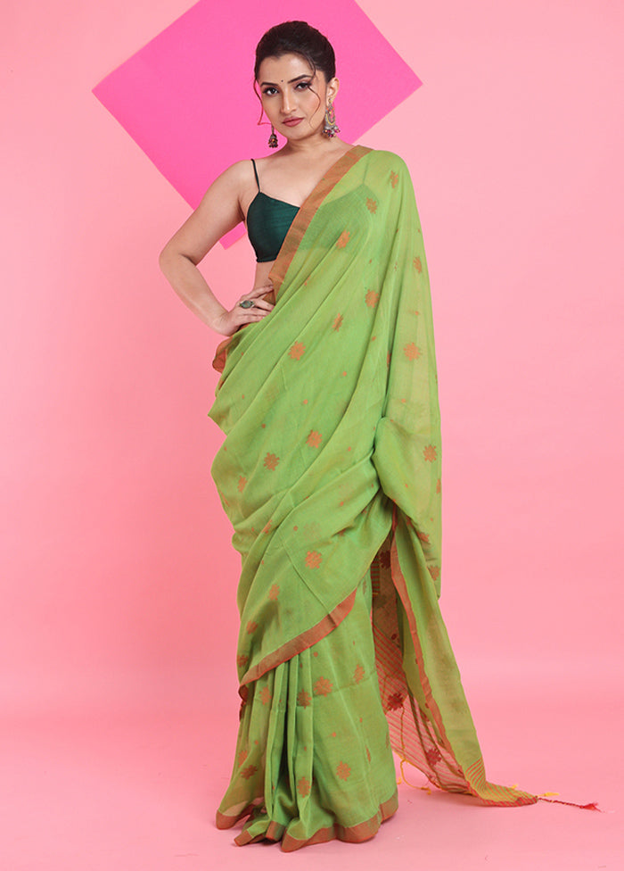 Light Green Cotton Saree With Blouse Piece Sale Manchester