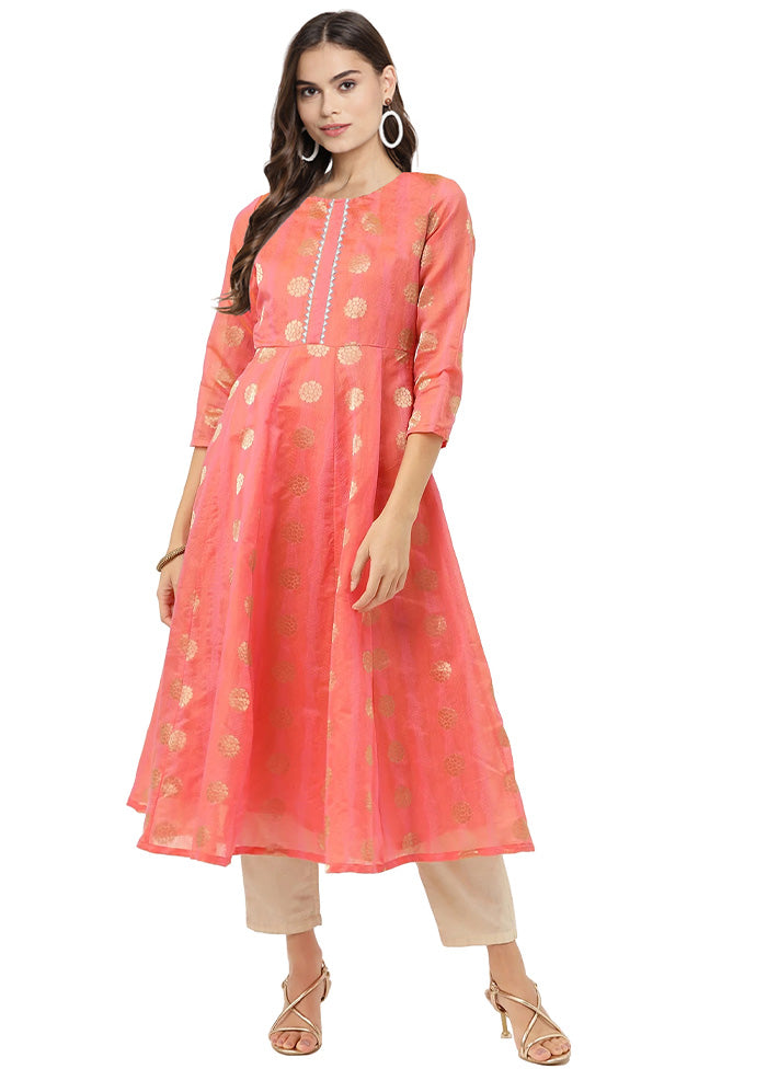 Pink Readymade Chanderi Kurti Clearance Perfect