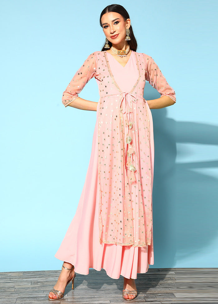 Pink Readymade Polyester Indian Dress Cheap Pice Cost