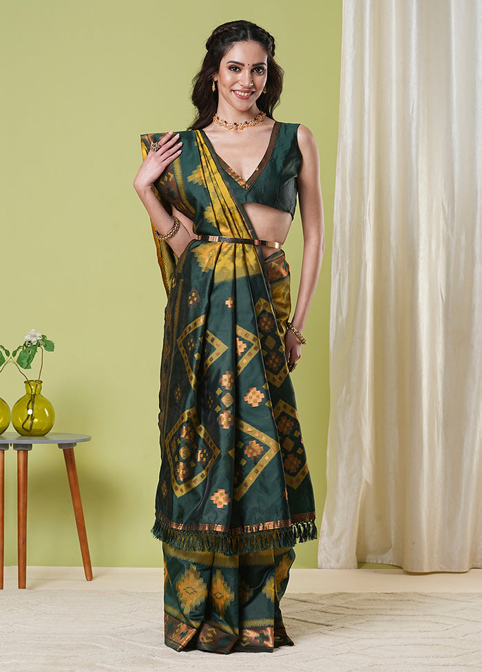 Mustard Banarasi Silk Saree With Blouse Piece Cheap Pice Store