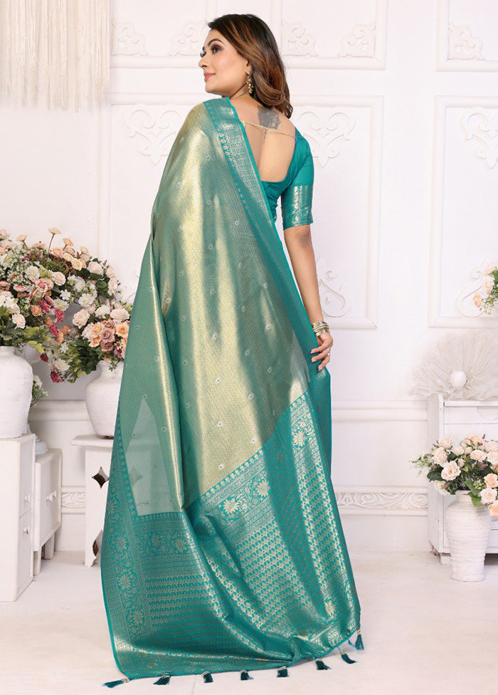 Sea Green Banarasi Silk Saree With Blouse Piece From China Sale Online