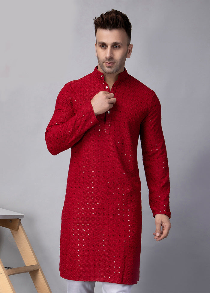 Navy Blue Viscose Embroidered Knee Length Kurta Discount How Much