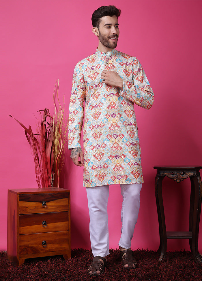 2 Pc Multicolor Silk Kurta Pajama Set Clearance Very Cheap