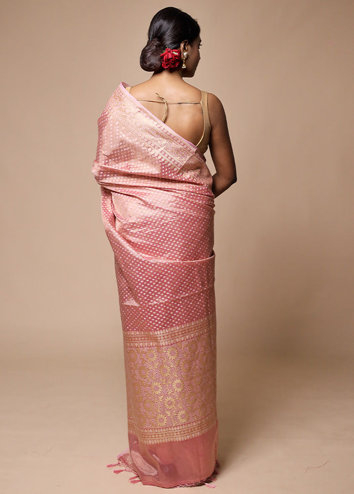 Pink Tissue Silk Saree With Blouse Piece Buy Cheap Hot Sale