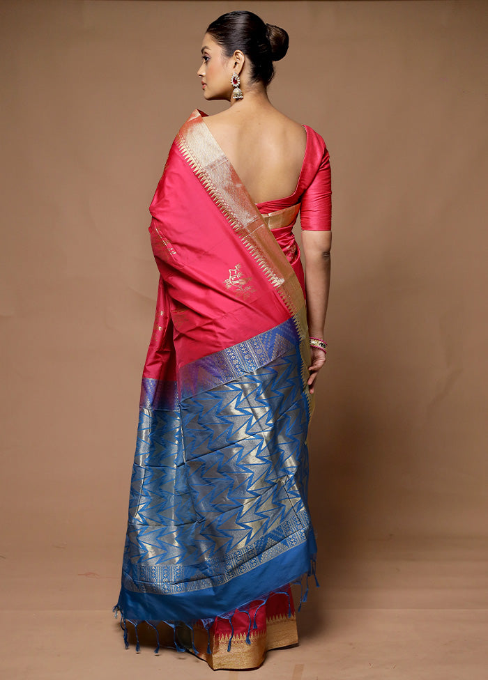 Pink Kanjivaram Silk Saree With Blouse Piece Sale Outlet