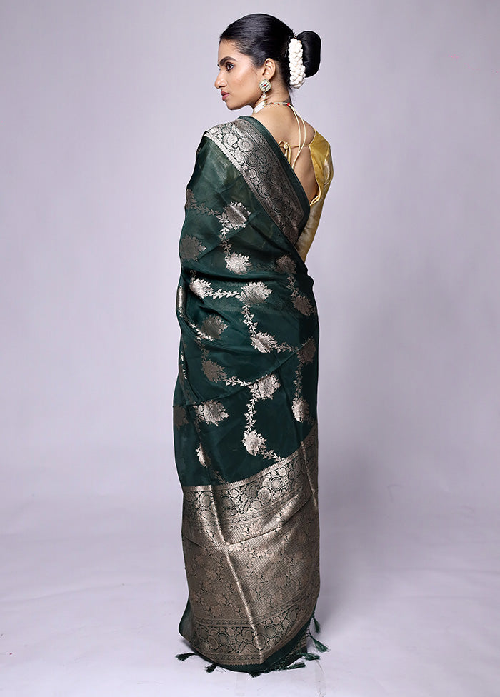 Green Dupion Silk Saree With Blouse Piece Cheap Online Online