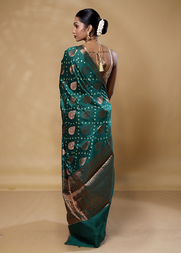 Green Handloom Dupion Pure Silk Saree With Blouse Piece Sale Extremely