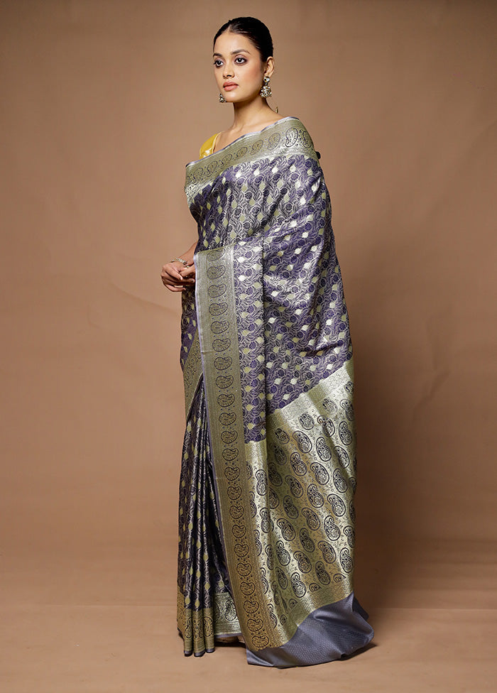 Blue Tanchoi Silk Saree With Blouse Piece Clearance Best Seller