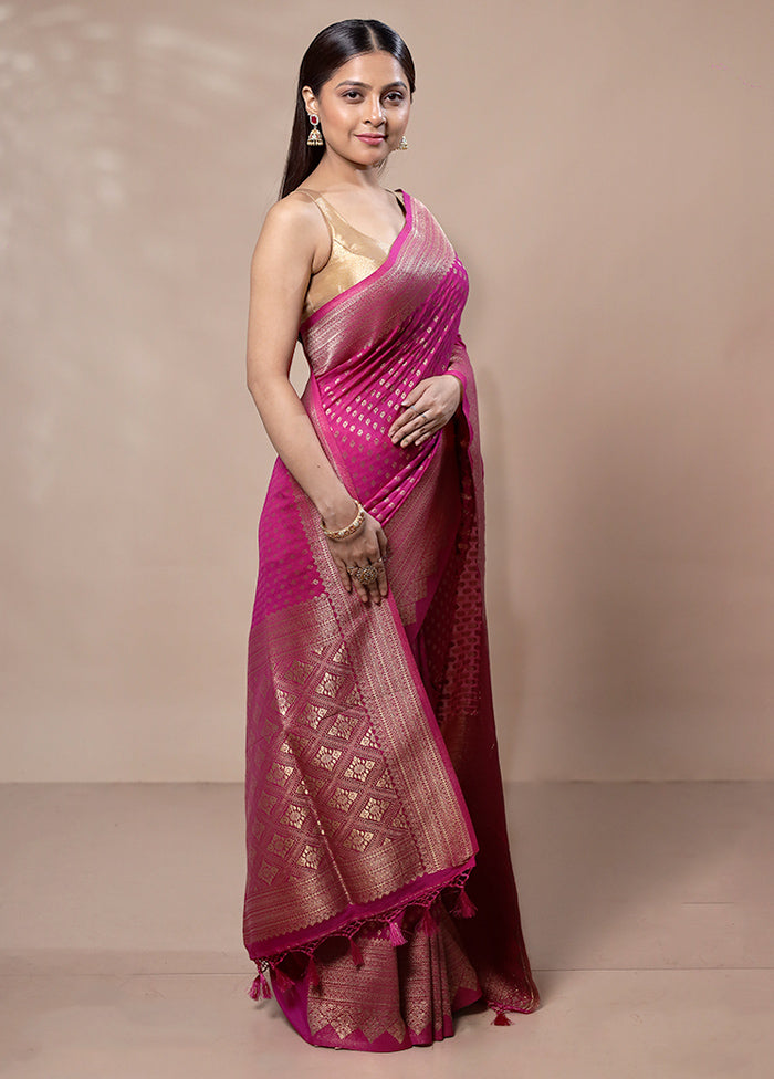 Pink Dupion Silk Saree With Blouse Piece Free Shipping Wholesale Pice