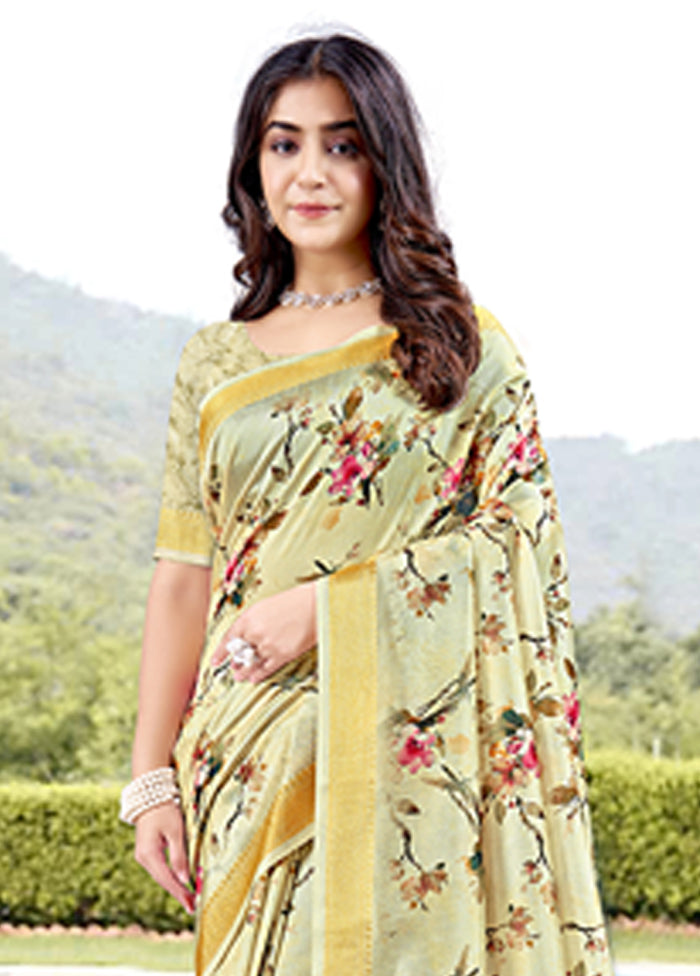 Mustard Spun Silk Saree With Blouse Piece Buy Cheap 100% Guaranteed