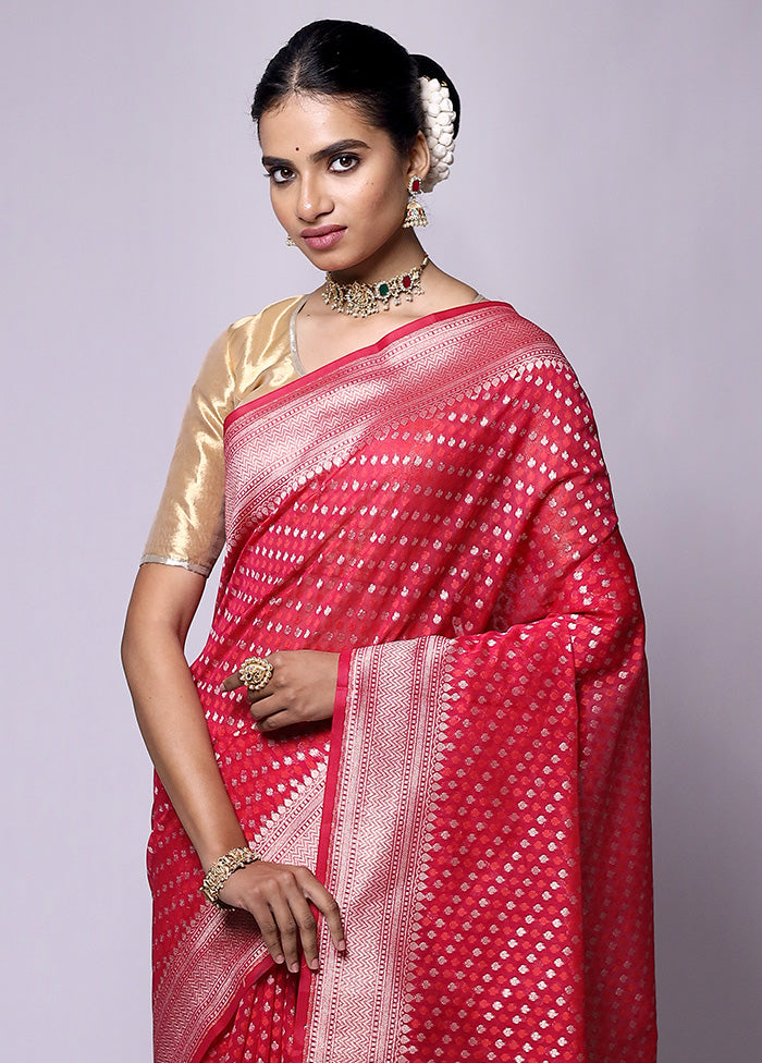 Red Kora Silk Saree With Blouse Piece Enjoy Online