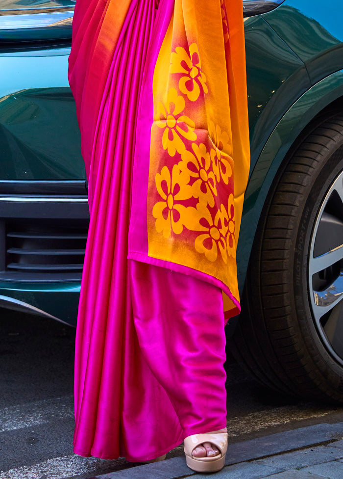 Multicolor Satin Silk Saree With Blouse Piece Cheap Sale Collections