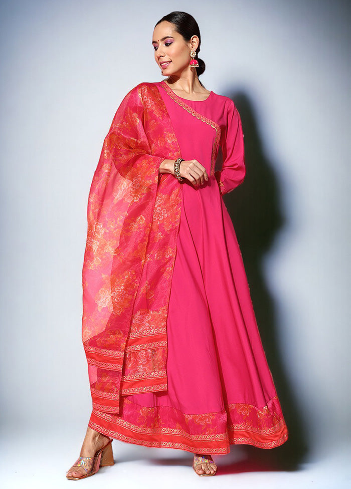 Pink Readymade Silk Indian Dress Cheap Sale Collections