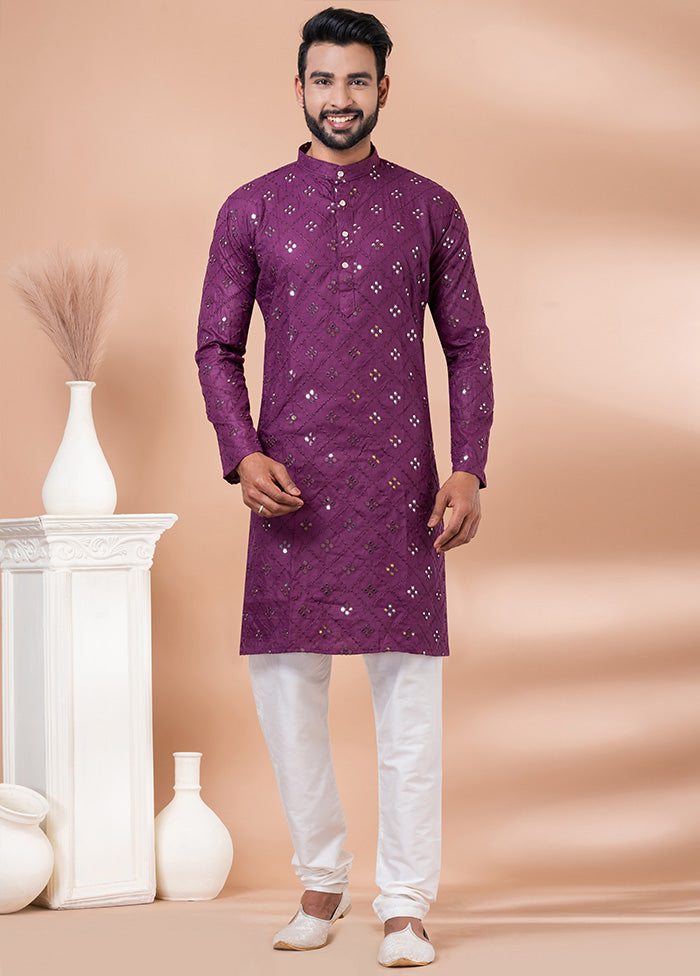 Purple Cotton Kurta And Pajama Set Outlet Best Pices