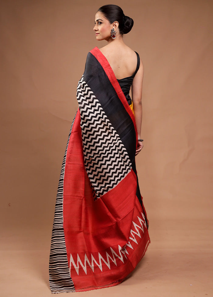 White Printed Pure Silk Saree Without Blouse Piece Outlet Finishline