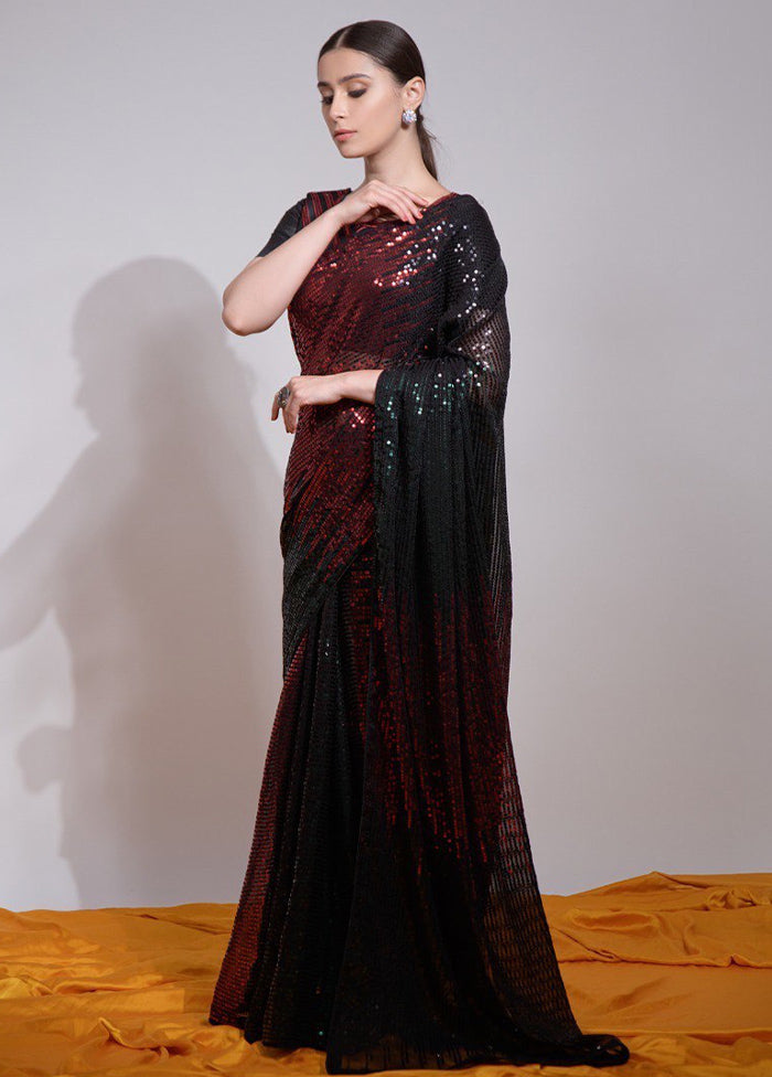 Multicolor Georgette Saree With Blouse Piece Tumblr