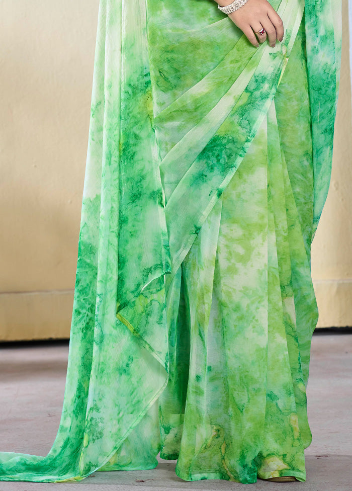 Sea Green Georgette Saree With Blouse Piece Discount Tumblr