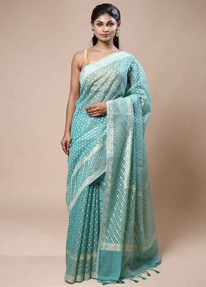 Blue Kora Silk Saree With Blouse Piece Buy Cheap Pay With Paypal