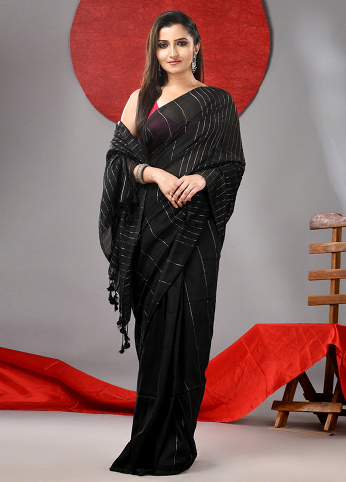 Black Cotton Saree With Blouse Piece How Much Cheap Online