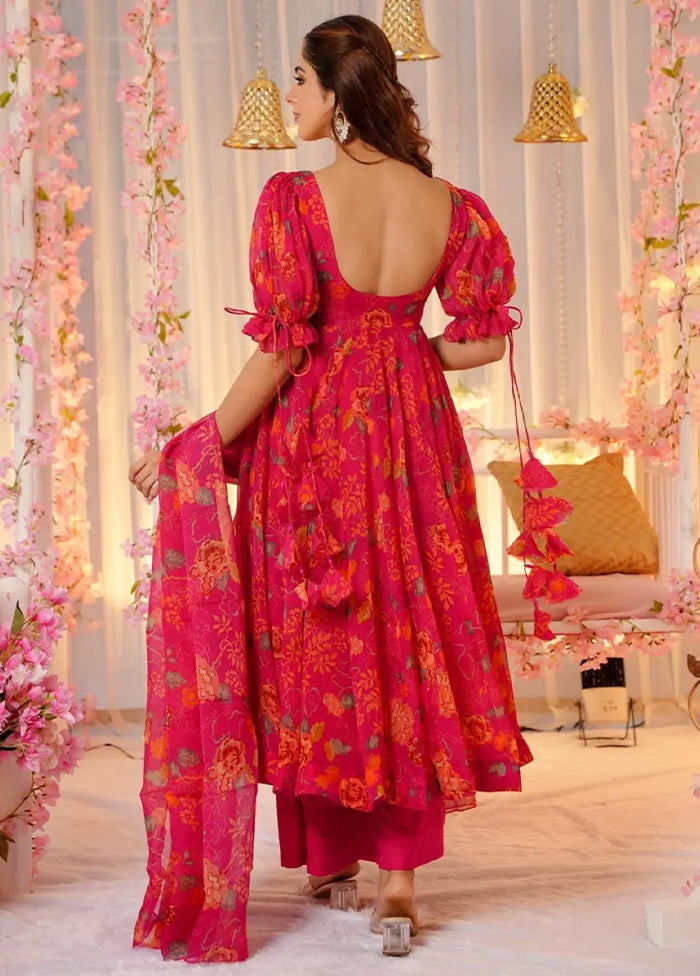 3 Pc Pink Readymade Silk Suit Set Free Shipping Order