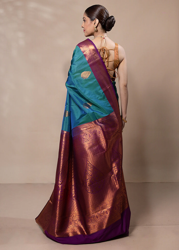 Green Kanjivaram Silk Saree With Blouse Piece Footlocker Online