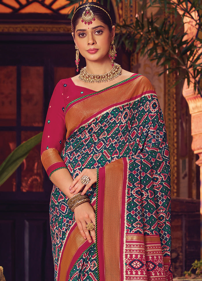 Multicolor Spun Silk Saree With Blouse Piece Clearance Amazing Pice