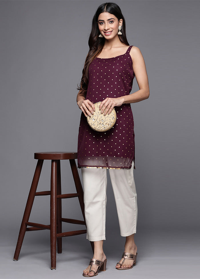 Wine Readymade Silk Tunic Sale Genuine