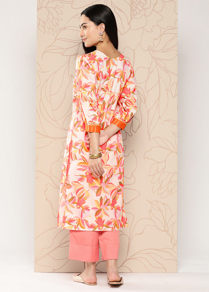 Off White Readymade Silk Kurti Latest Collections Online