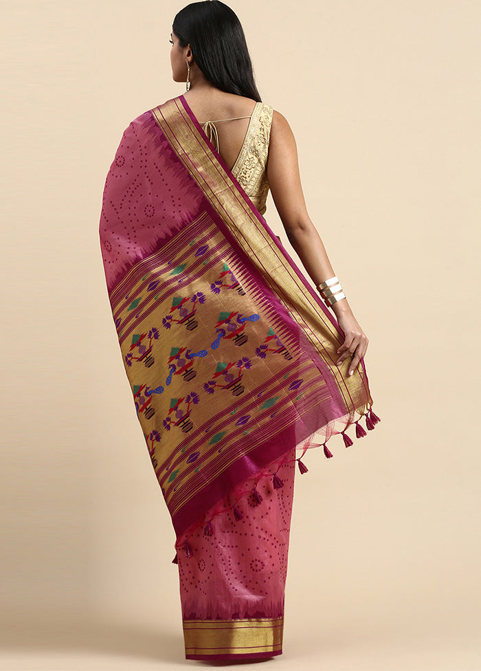 Rani Spun Silk Saree With Blouse Piece Clearance Low Pice