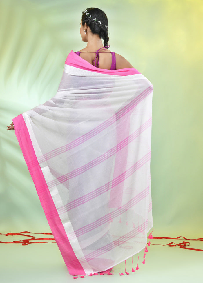 White Cotton Saree With Blouse Piece Outlet Store Cheap Pice