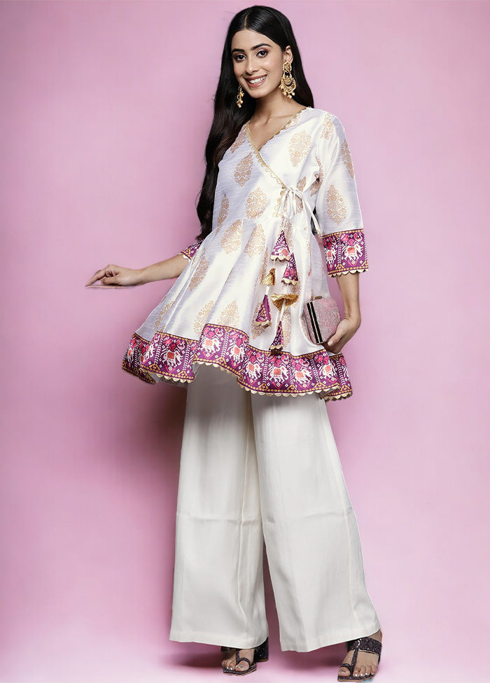 White Readymade Silk Tunic Shipping Outlet Store Online