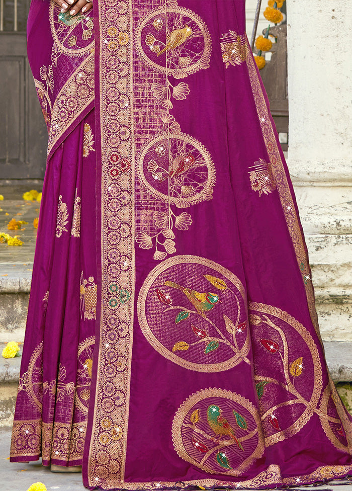 Pink Spun Silk Saree With Blouse Piece Sale Wide Range Of