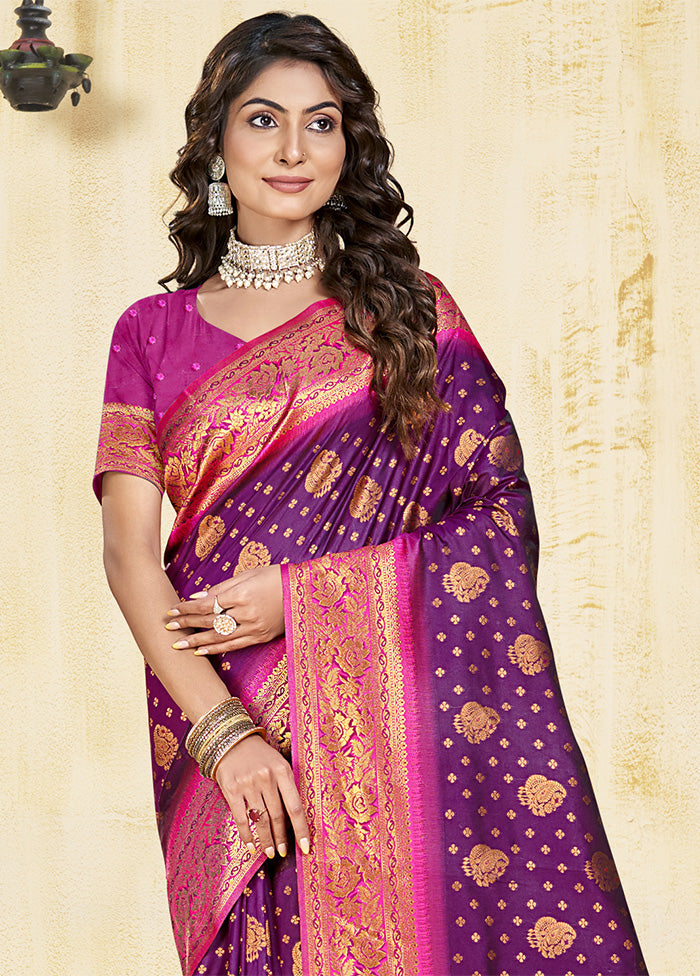 Wine Dupion Silk Saree With Blouse Piece Affordable Sale Online