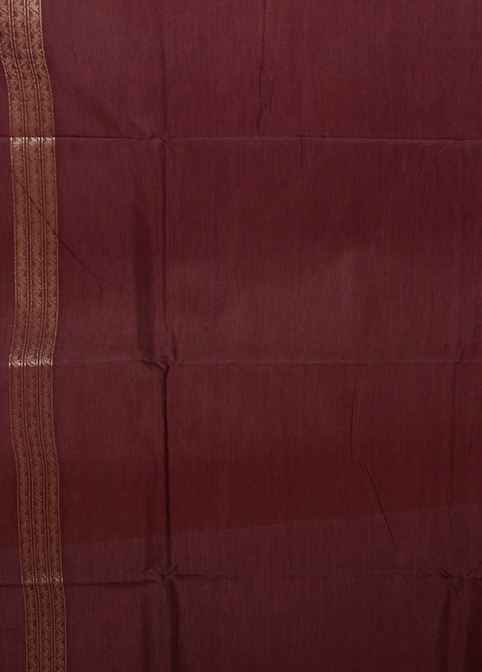 Wine  Kora Silk Saree With Blouse Piece Cheap Sale Outlet