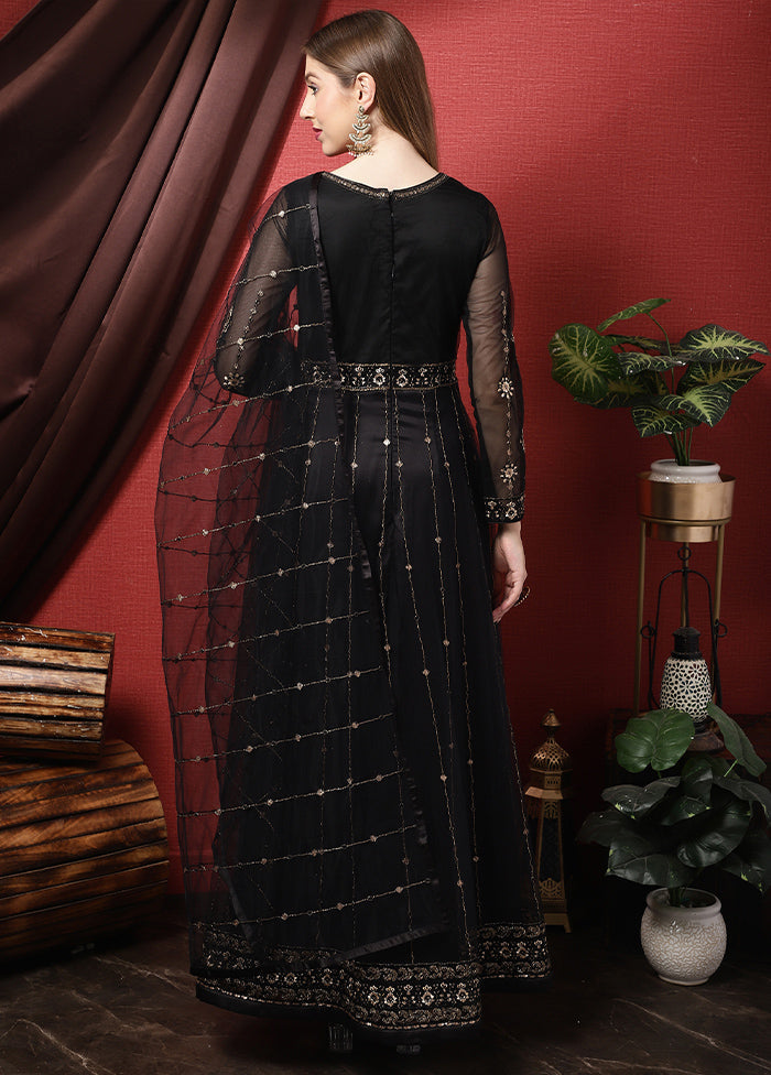 3 Pc Black Unstitched Suit Set With Dupatta Best Pices For Sale