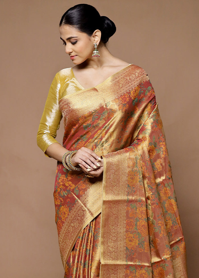 Pink Tissue Silk Saree With Blouse Piece Factory Outlet Cheap Online