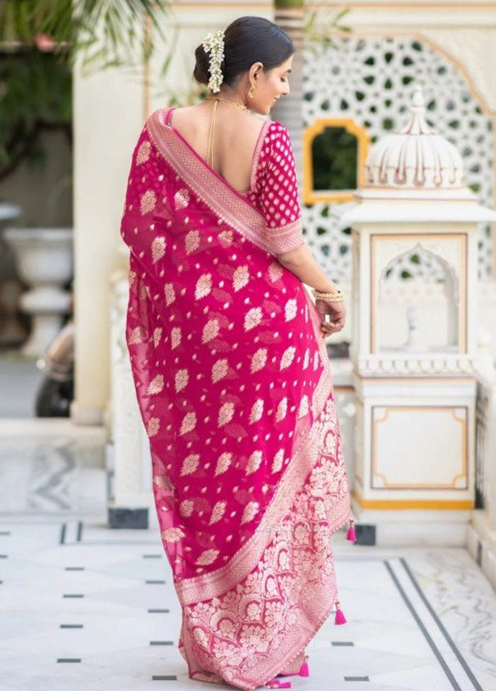 Rani Banarasi Silk Saree With Blouse Piece Fast Delivery For Sale