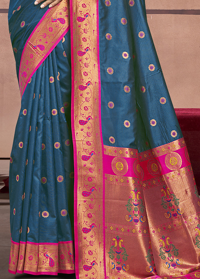 Rama Dupion Silk Saree With Blouse Piece Buy Cheap With Paypal